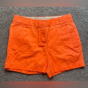 J. CREW BRIGHT ORANGE CHINO 5” INSEAM SHORTS SIZE 2